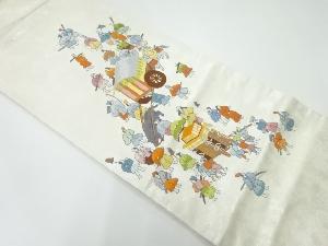 祭風景模様刺繍袋帯